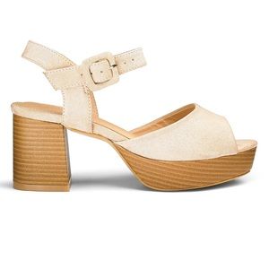 NWT Nude Platform Block Heels
